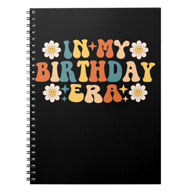 Cuaderno En mi época de cumpleaños Groovy (Frente)