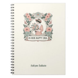 Cuaderno En mi época, portátil estético de cosecha floral