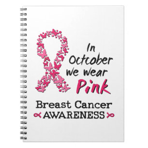 Cuaderno En octubre llevamos una conciencia rosada sobre el