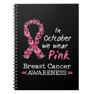 Cuaderno En octubre llevamos una conciencia rosada sobre el