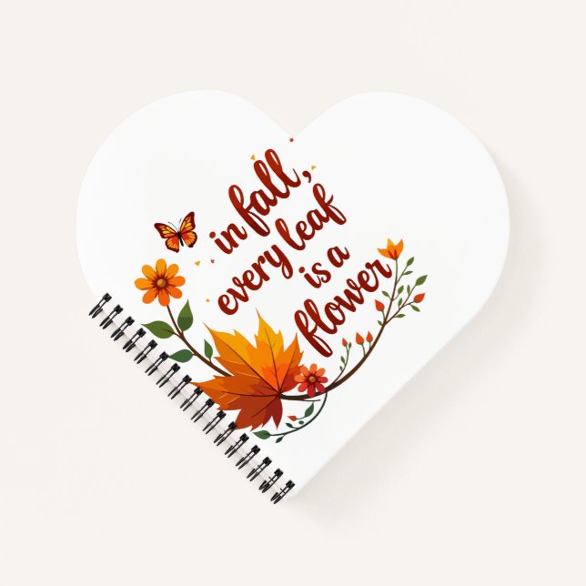 Cuaderno "En otoño, cada hoja es una flor" (Anverso)