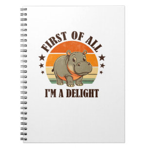 Cuaderno En primer lugar soy un Delight Baby Hippo Moo Deng