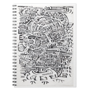 Cuaderno En un punto intermedio, dibujo de tinta