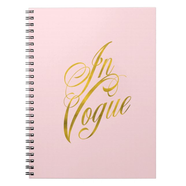 Cuaderno En Vogue Cita Faux Relieve metalizado dorado Metal (Frente)