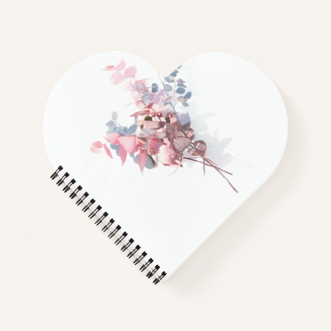 Cuaderno Encadernado en Espiral con Forma de Coraz (Anverso)