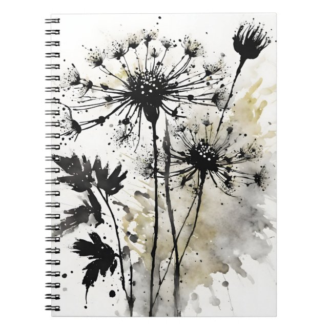 Cuaderno Encaje de la Reina Ana - Flores de acuarela (Frente)