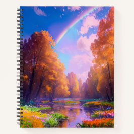 Cuaderno Encantador arcoiris sobre el Bosque Misty