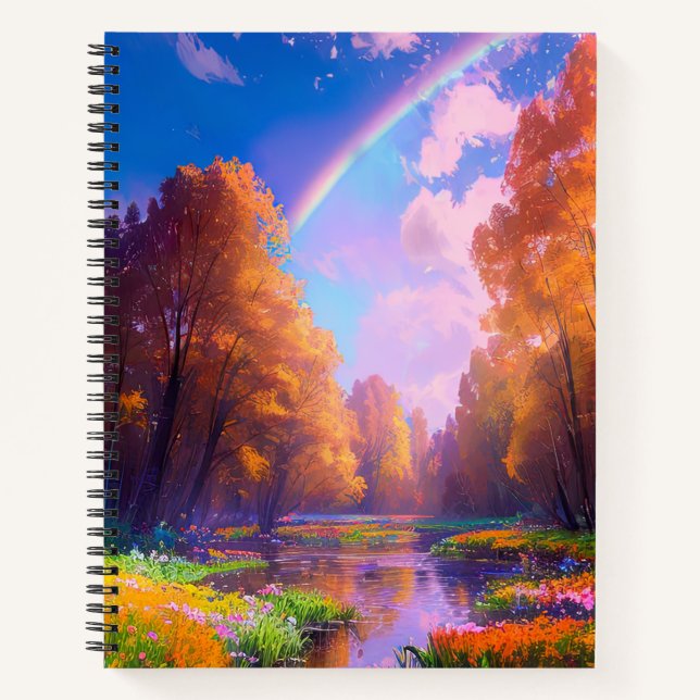 Cuaderno Encantador arcoiris sobre el Bosque Misty (Anverso)