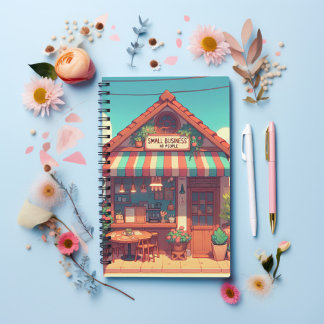Cuaderno Encantador Arte de Anime de Pequeña Empresa Nostál