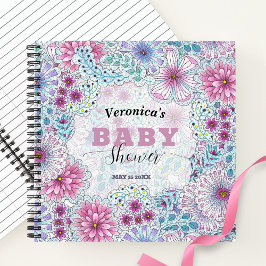 Cuaderno Encantador Baby Shower de flores de pradera bohemi
