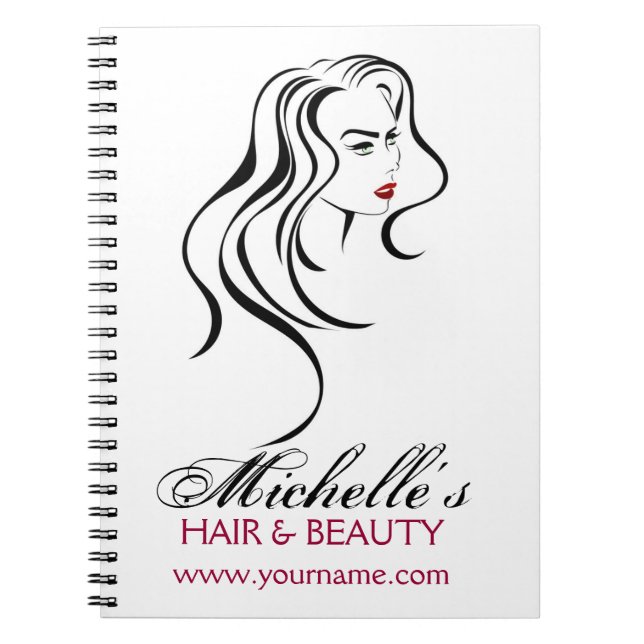 Cuaderno Encantador chica con el cabello ondulado e ícono d (Frente)