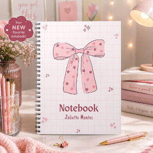 Cuaderno Encantador con Lazo Coquette Rosa