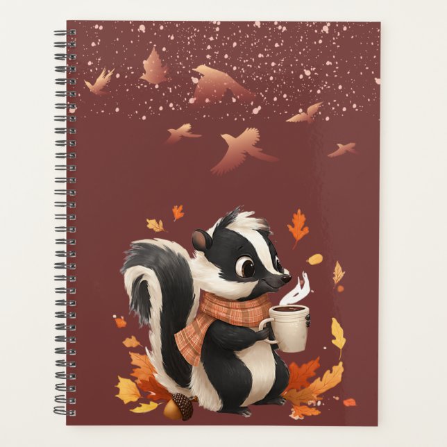 Cuaderno encantador de zorrillo de otoño - planifi (Anverso)