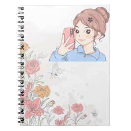 Cuaderno encantador en espiral para niñas: