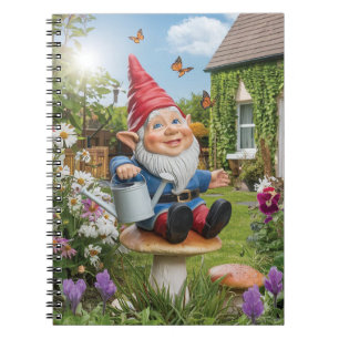 Cuaderno Encantador hogar de jardín con lata de agua