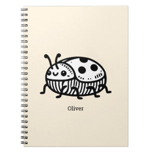 Cuaderno Encantador Ilustracion de escarabajo a mano