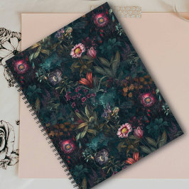 Cuaderno Encantador Jardín de Flores Silvestres I rosa y Ve