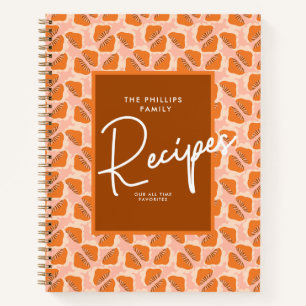 Cuaderno Encantador Naranja hongo patten nombre personaliza