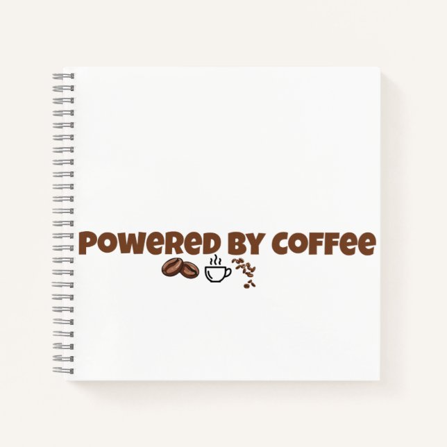 Cuaderno encantador para amantes del café Powered  (Anverso)