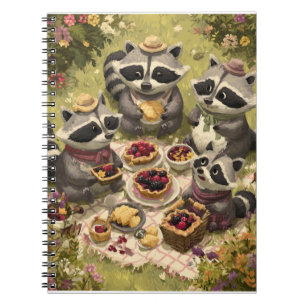 Cuaderno Encantador picnic de mapache en la pradera