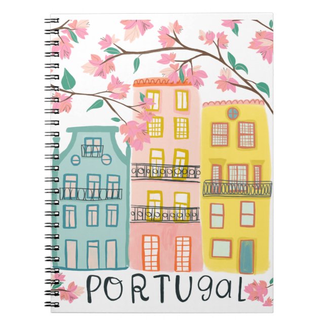 Cuaderno Encantador portátil de casas en Portugal (Frente)