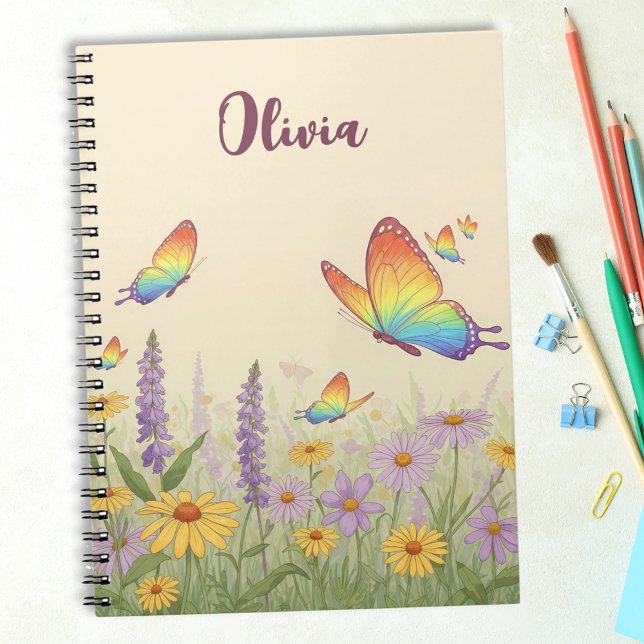 Cuaderno Encantador prado de mariposas pastel (Subido por el creador)