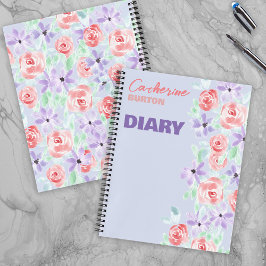 Cuaderno Encantador romántico lavanda morada y rojo
