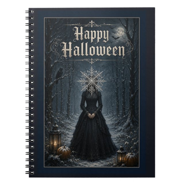 Cuaderno Encantadora de Halloween de Medianoche Helada (Frente)