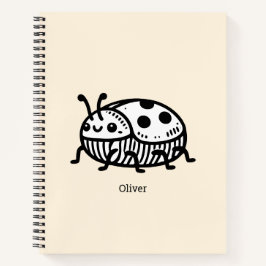 Cuaderno Encantadora ilustración de escarabajo dibujada a m