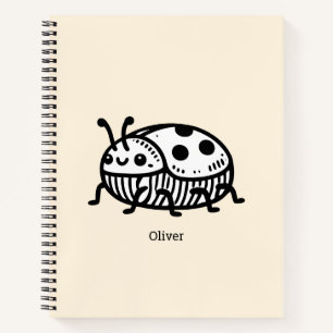 Cuaderno Encantadora ilustración de escarabajo dibujada a m
