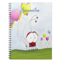 Cuaderno Encantadora Ladybug con los globos del corazón col