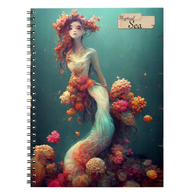 Cuaderno Encantadora Sirenita De Mar Místico (Frente)