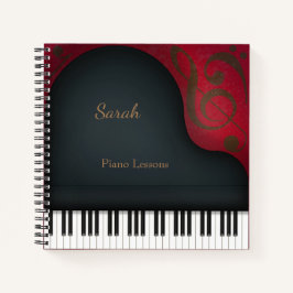 Cuaderno Encantadores músicos personalizados de piano negro