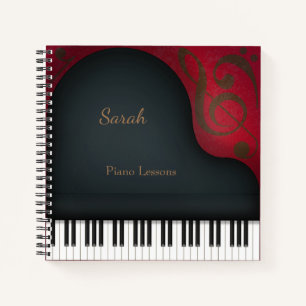 Cuaderno Encantadores músicos personalizados de piano negro