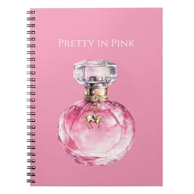 Cuaderno Encanto de caballo en frasco de perfume Rosa Preci (Frente)