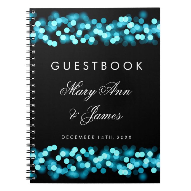 Cuaderno Encanto de Hollywood de la turquesa del Guestbook (Frente)
