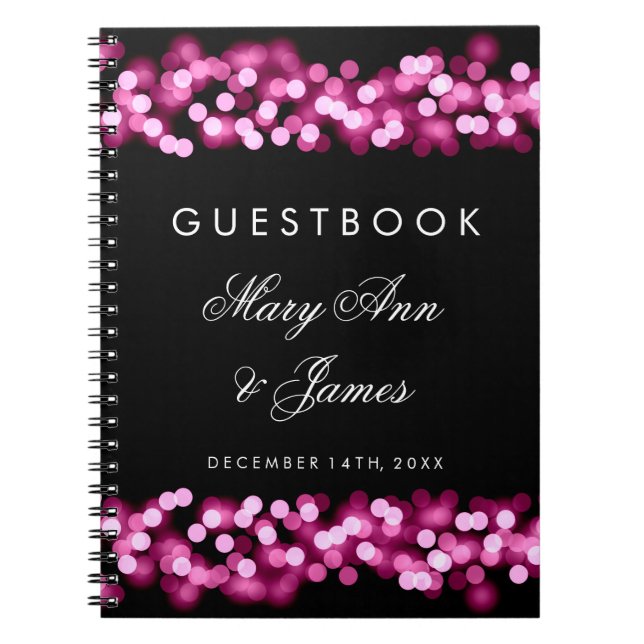 Cuaderno Encanto de Hollywood del rosa del Guestbook de la (Frente)