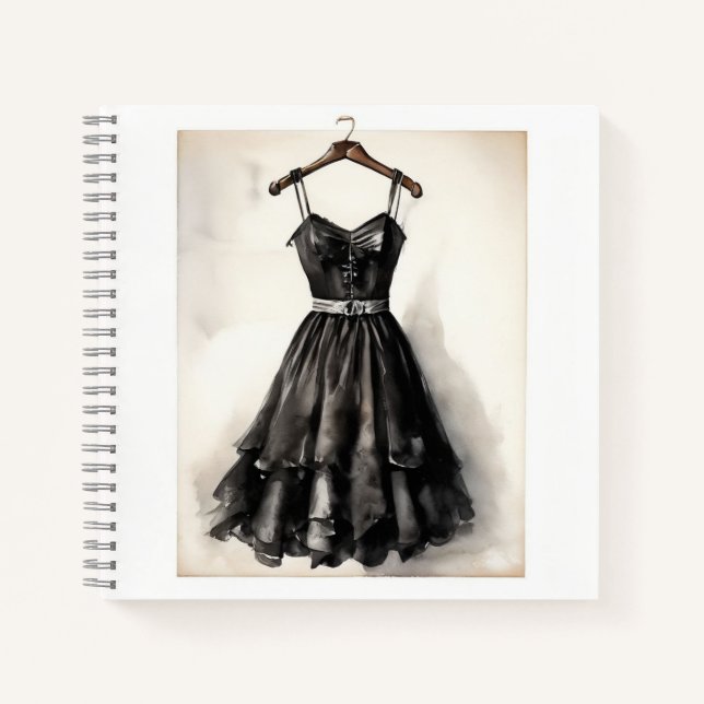 Cuaderno Encanto gótico: Pequeño vestido negro (LBD) en bla (Anverso)