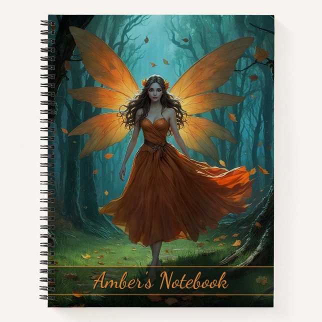 Cuaderno Enchanted Autumn Fairy Thanksgiving Fantasy Art (Anverso)