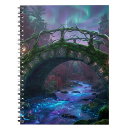 Cuaderno Enchanted bridge to mystical forest Northern Light