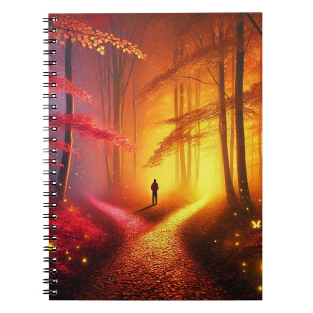 Cuaderno Enchanted Crossroads – Vibrant Autumn Forest Art P (Frente)