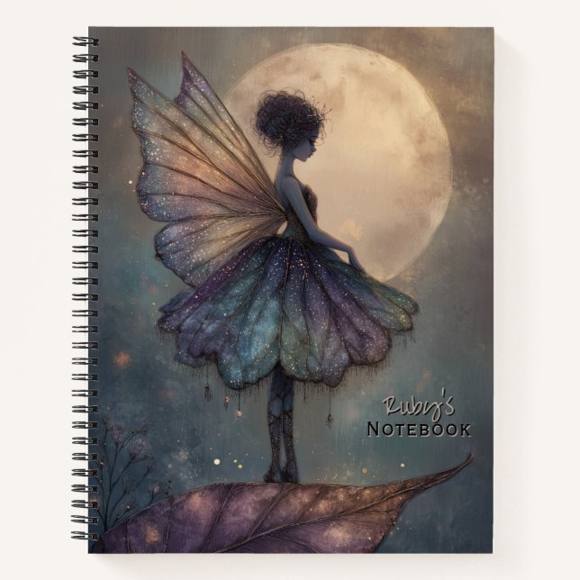 Cuaderno Enchanted Fantasy Fairy Moonlight Personalized  (Anverso)