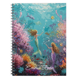 Cuaderno Enchanted Mermaid Underwater Scene