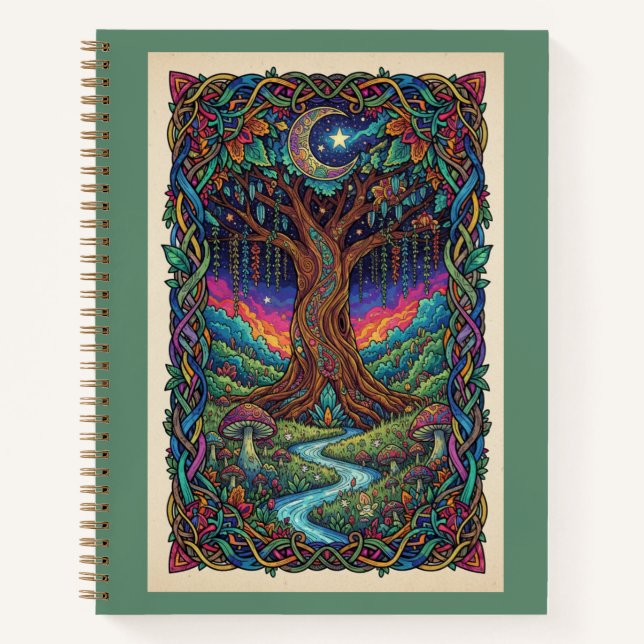 Cuaderno Enchanted Moonlit Tree of Life Zentangle Journal (Anverso)