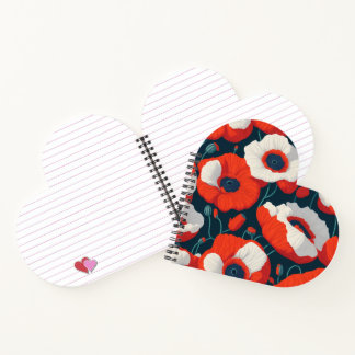 Cuaderno encuadernado en espiral con forma de cora