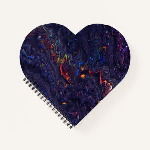 Cuaderno encuadernado en espiral con forma de cora