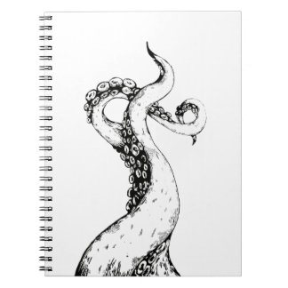 cuaderno encuadernado en espiral con tentáculos de
