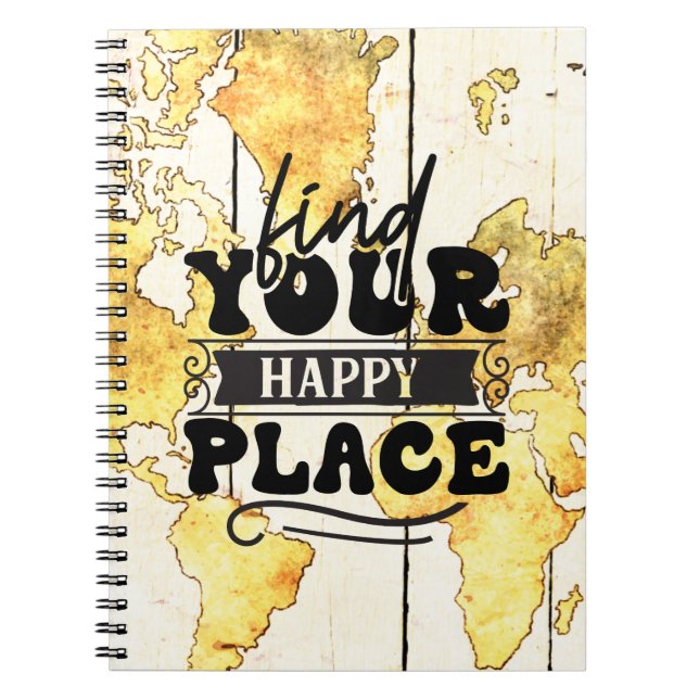 Cuaderno Encuentre su feliz lugar de viaje (Frente)