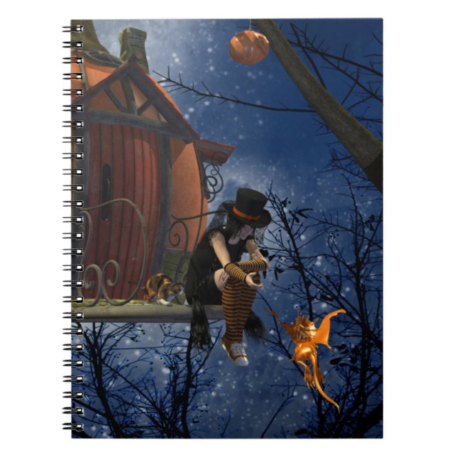 Cuaderno Encuentro de criatura linda de Halloween (Frente)