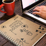 Cuaderno Encuentro Inspirado en la Oficina de Doodles Funny<br><div class="desc">Encuentro Inspirado Doodles Office Funny Personalized Notebook incluye el texto "Doodles inspirados en el encuentro" acentuados con una variedad de garabatos de corazón de amor gentil en un fondo de papel kraft con su nombre personalizado debajo. Personalice editando el texto en los cuadros de texto proporcionados. Diseñado por ©Evco Studio...</div>